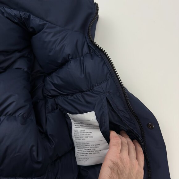 NEW 👌 QUARTZ Co. NWOT Champlain Forward Hooded Down Navy Blue Puffer Parka XS - Picture 11 of 16